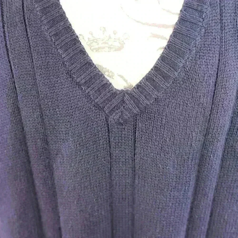 John Ashford Golf ~ Pullover Men Sz XL Blue V-Neck Knit Long Sleeve Sweater Vtg